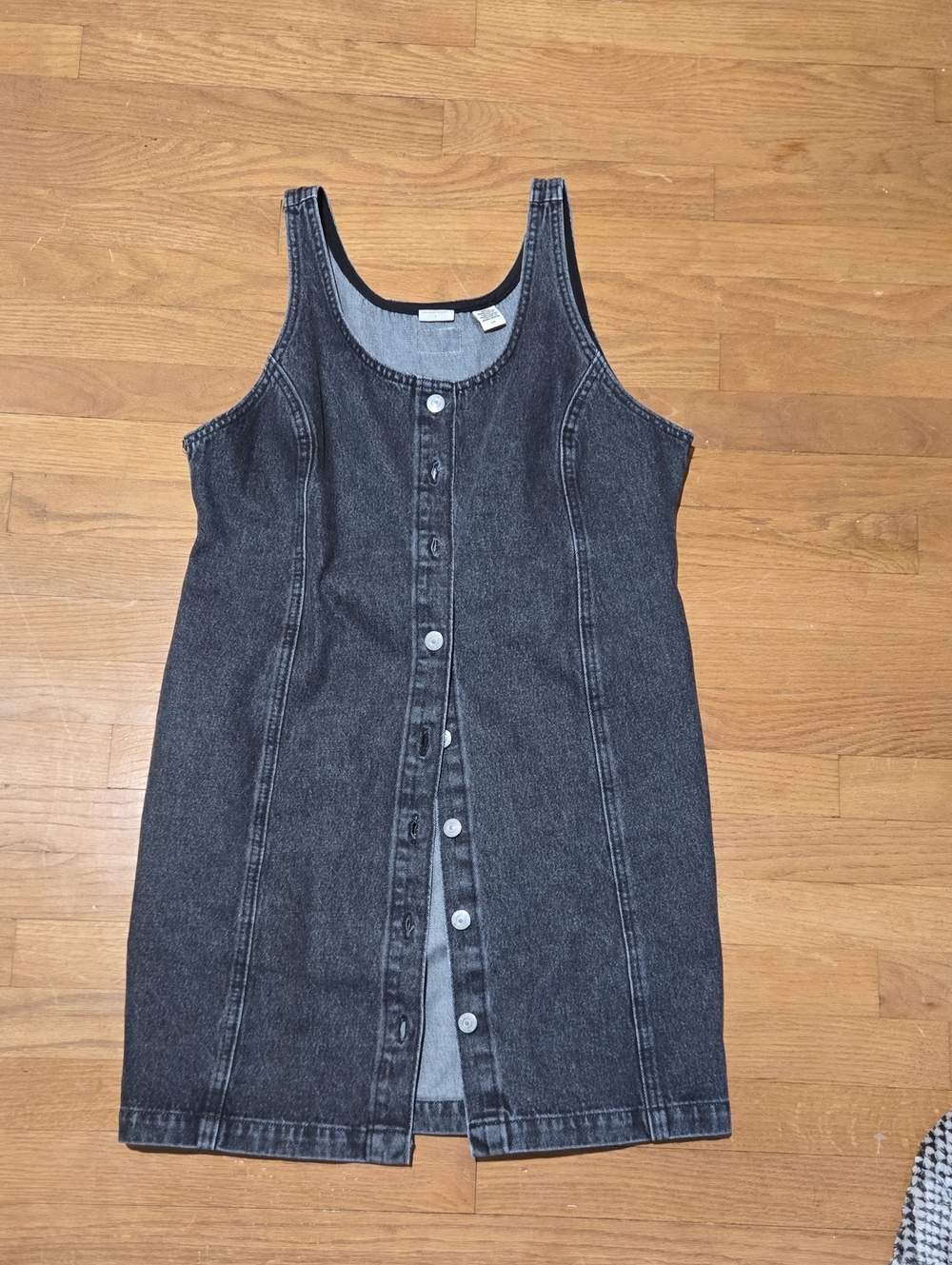 Levi's Black Denim Button-Front Overall Dress